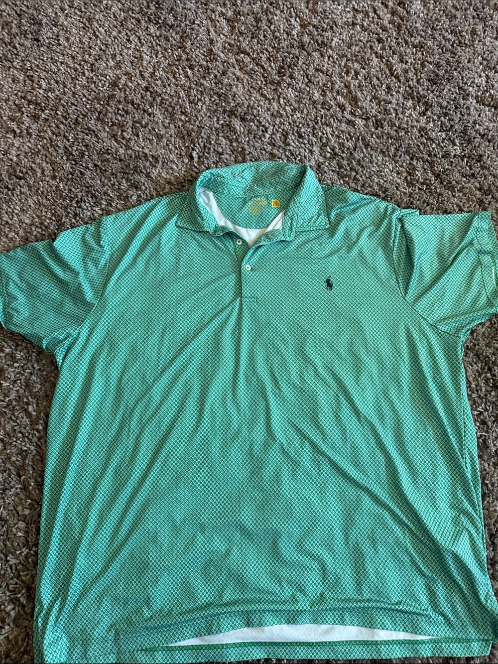 Polo by Ralph Lauren Teal Green Micro-Print Polo Shirt